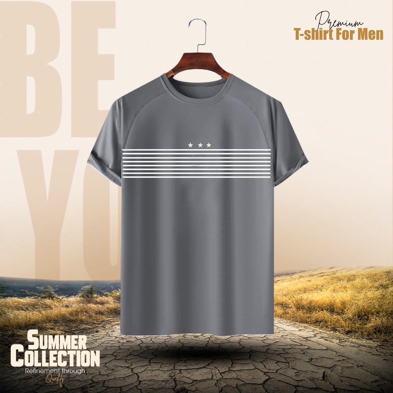 Stylish Comfortable sports T-Shirt(Ash)