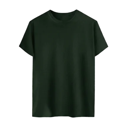 Olive Green Solid Cotton T-Shirt