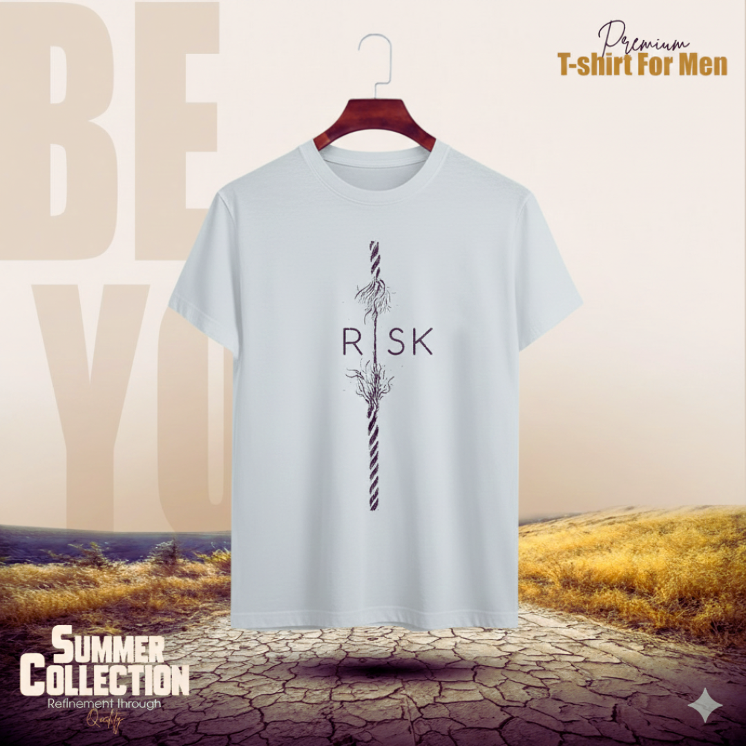 Stylish Comfortable sports T-Shirt (Risk) White